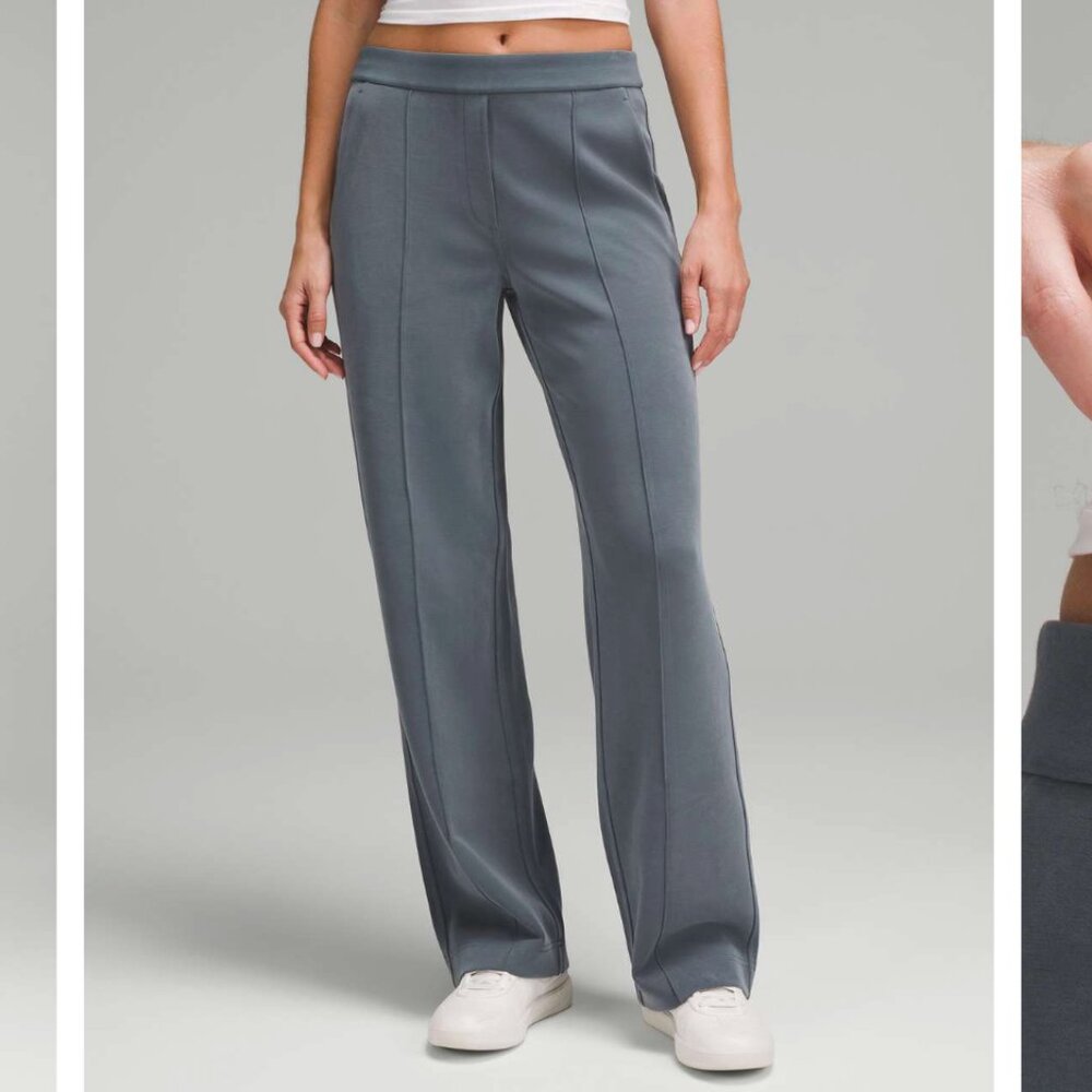 Lululemon Softstreme Pintuck Mid-Rise Pant Regular in Oil Grey